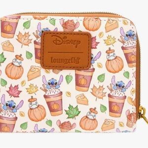 Loungefly Disney Stitch Pumpkin Spice Latte Mini Wallet NWT